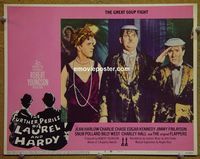 K900 FURTHER PERILS OF LAUREL & HARDY lobby card #8 '67 in drag!