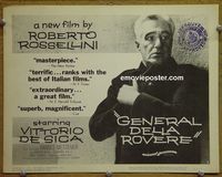 K158 GENERAL DELLA ROVERE title lobby card '61 Vittorio De Sica