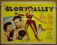 K166 GLORY ALLEY title lobby card '52 boxing Ralph Meeker, Caron
