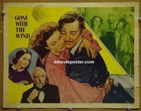 K947 GONE WITH THE WIND lobby card #4 R47 Gable&Leigh hugging!