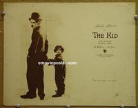 L124 KID lobby card '21 Charlie Chaplin & Coogan standing!