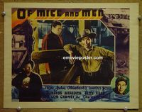 L353 OF MICE & MEN other company lobby card '40 Burgess Meredith