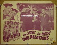 L373 OUR RELATIONS personally personally signed (autographed) lobby card R48 100% genuine!