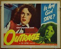 L377 OUTRAGE lobby card #5 '50 great Mala Powers close up!