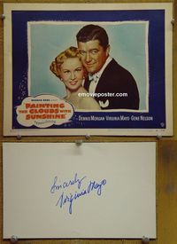L379 PAINTING THE CLOUDS WITH SUNSHINE personally signed (autographed) lobby card '51 Mayo