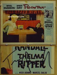 K486 PILLOW TALK personally signed (autographed) lobby card #3 '59 Tony Randall