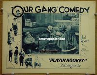 L415 PLAYIN' HOOKEY #2 lobby card '28 Our Gang & Pete the Pup!