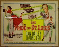 K308 PRIDE OF ST LOUIS title lobby card '52 baseball, Dan Dailey