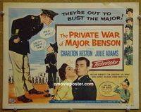 K310 PRIVATE WAR OF MAJOR BENSON title lobby card '55 Charlton Heston