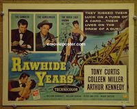 K326 RAWHIDE YEARS title lobby card '55 Tony Curtis, Colleen Miller