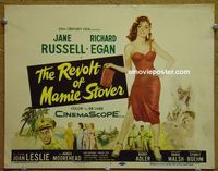 K333 REVOLT OF MAMIE STOVER title lobby card '56 Jane Russell, Egan