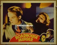 L467 ROADHOUSE MURDER lobby card '32 cool moody close up!
