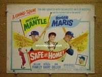 K344 SAFE AT HOME title lobby card '62 Mickey Mantle, Roger Maris