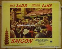 L486 SAIGON lobby card #8 '48 Alan Ladd, Veronica Lake
