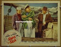 L504 SAPS AT SEA lobby card #3 R46 Laurel & Hardy, Hal Roach!