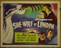 K351 SHE-WOLF OF LONDON title lobby card '46 Universal horror!