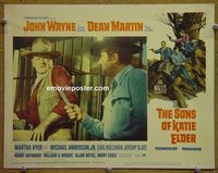 L593 SONS OF KATIE ELDER lobby card #5 '65 John Wayne, Martin