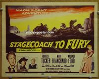 K369 STAGECOACH TO FURY title lobby card '56 Forrest Tucker