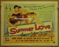K380 SUMMER LOVE title lobby card '58 very young John Saxon!