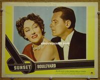 L644 SUNSET BLVD lobby card #7 '50 Holden & Swanson portrait!