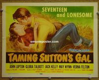 K386 TAMING SUTTON'S GAL title lobby card '57 bad girl Gloria Talbott!