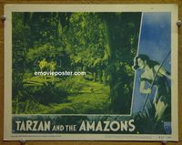 L660 TARZAN & THE AMAZONS lobby card #8 R50 Johnny Weissmuller
