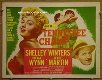 K393 TENNESSEE CHAMP title lobby card '54 boxing, Shelley Winters!