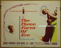 K399 THREE FACES OF EVE title lobby card '57 Joanne Woodward