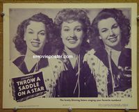 L705 THROW A SADDLE ON A STAR lobby card '46 Dinning Sisters!