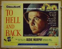 K407 TO HELL & BACK title lobby card '55 Audie Murphy, WWII!