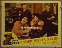 L751 UNDER FIESTA STARS lobby card #2 R45 Gene Autry, Burnette