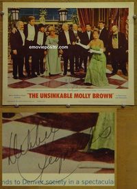 K495 UNSINKABLE MOLLY BROWN personally signed (autographed) lobby card #4 '64 Reynolds