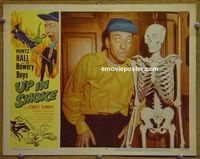 L764 UP IN SMOKE lobby card #3 '57 Huntz Hall w/skeleton!