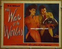 L790 WAR OF THE WORLDS lobby card #6 '53 Gene Barry close up!