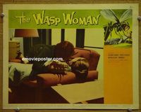 L792 WASP WOMAN lobby card #8 '59 monster attacks girl on couch!