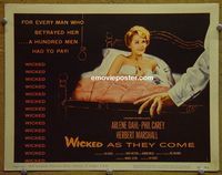 K442 WICKED AS THEY COME title lobby card '56 bad girl Arlene Dahl!
