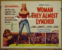 K450 WOMAN THEY ALMOST LYNCHED title lobby card '53 sexy image!