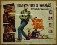 K458 YOUNG JESSE JAMES title lobby card '60 teenage terror!