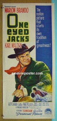 p540 ONE EYED JACKS Australian daybill movie poster '61 Marlon Brando
