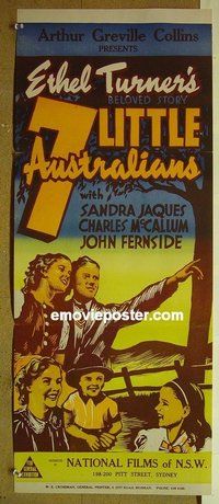 p010 7 LITTLE AUSTRALIANS Australian daybill movie poster R40s Ethel Turner