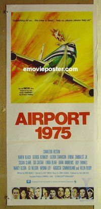 p026 AIRPORT 1975 Australian daybill movie poster '74 Heston, Black