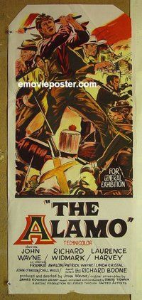 p028 ALAMO Australian daybill movie poster '60 John Wayne, Widmark