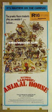 p045 ANIMAL HOUSE Australian daybill movie poster '78 John Belushi, Landis