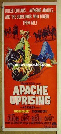 p052 APACHE UPRISING Australian daybill movie poster '66 Rory Calhoun