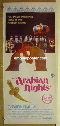 p058 ARABIAN NIGHTS Australian daybill movie poster '74 Pier Pasolini