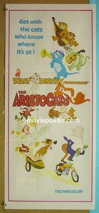 p062 ARISTOCATS Australian daybill movie poster '71 Walt Disney