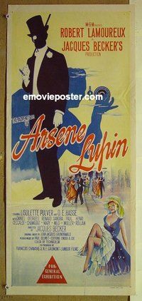 p018 ADVENTURES OF ARSENE LUPIN Australian daybill movie poster '57