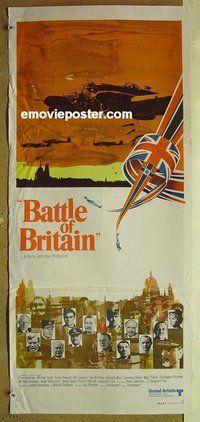 p076 BATTLE OF BRITAIN Australian daybill movie poster '69 Michael Caine