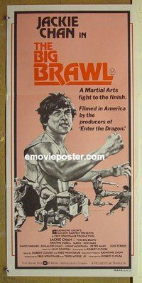p090 BIG BRAWL Australian daybill movie poster '80 Jackie Chan