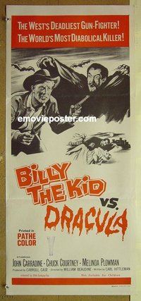 p096 BILLY THE KID VS DRACULA Australian daybill movie poster '70s Carradine